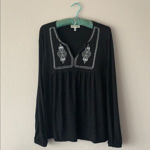 Neiman Marcus embroidered peasant top